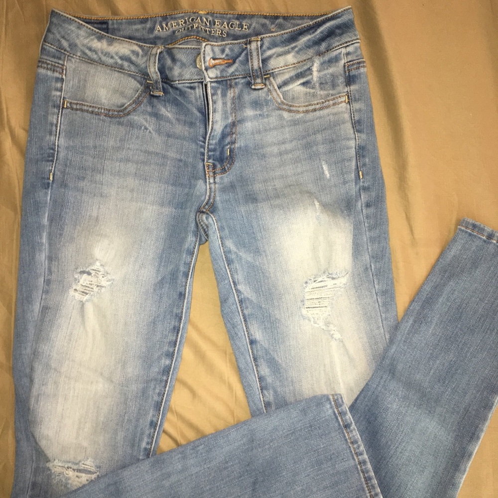 Ripped blue jeans